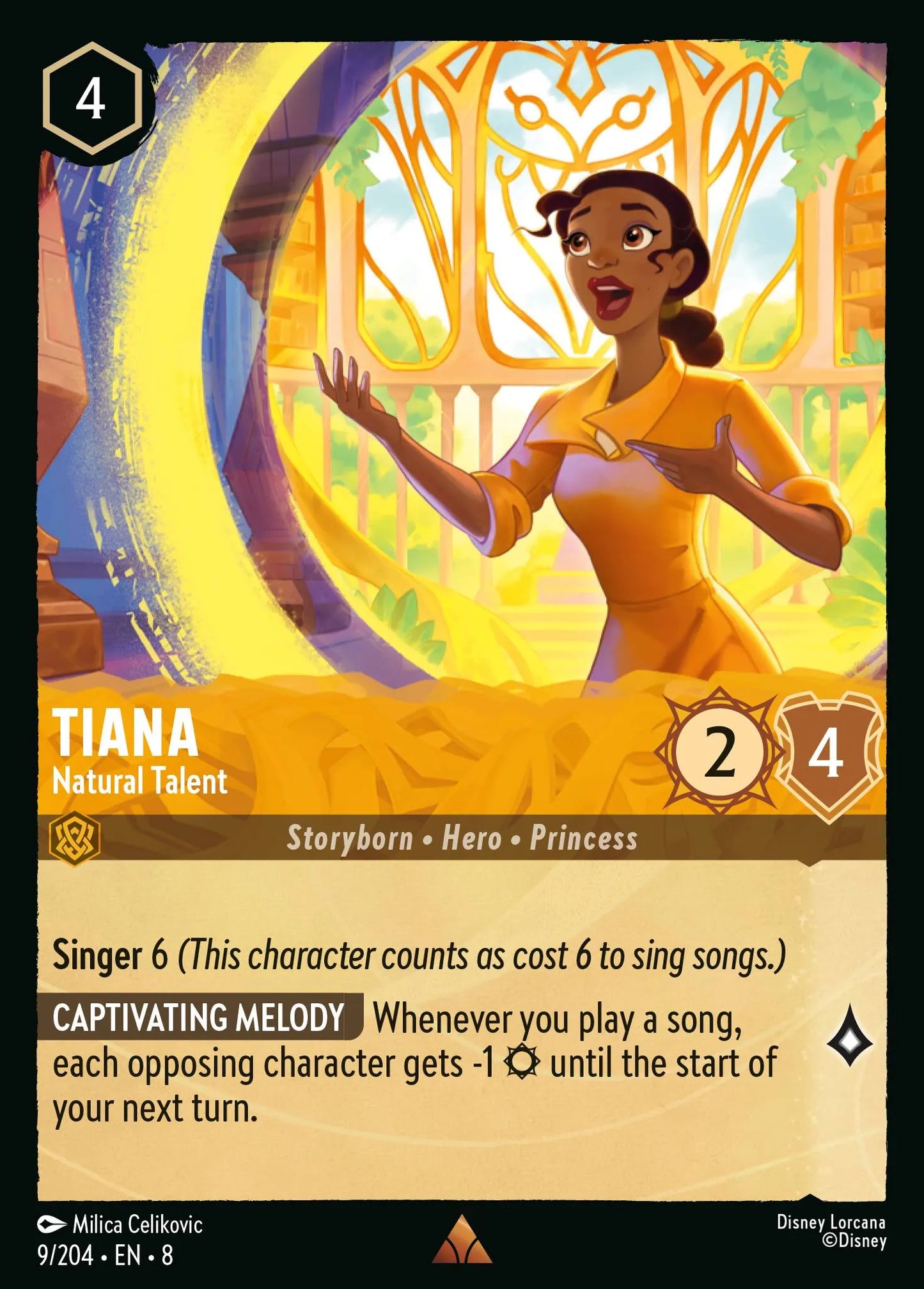 (009/204) Lorcana Reign of Jafar Single: Tiana - Natural Talent Rare