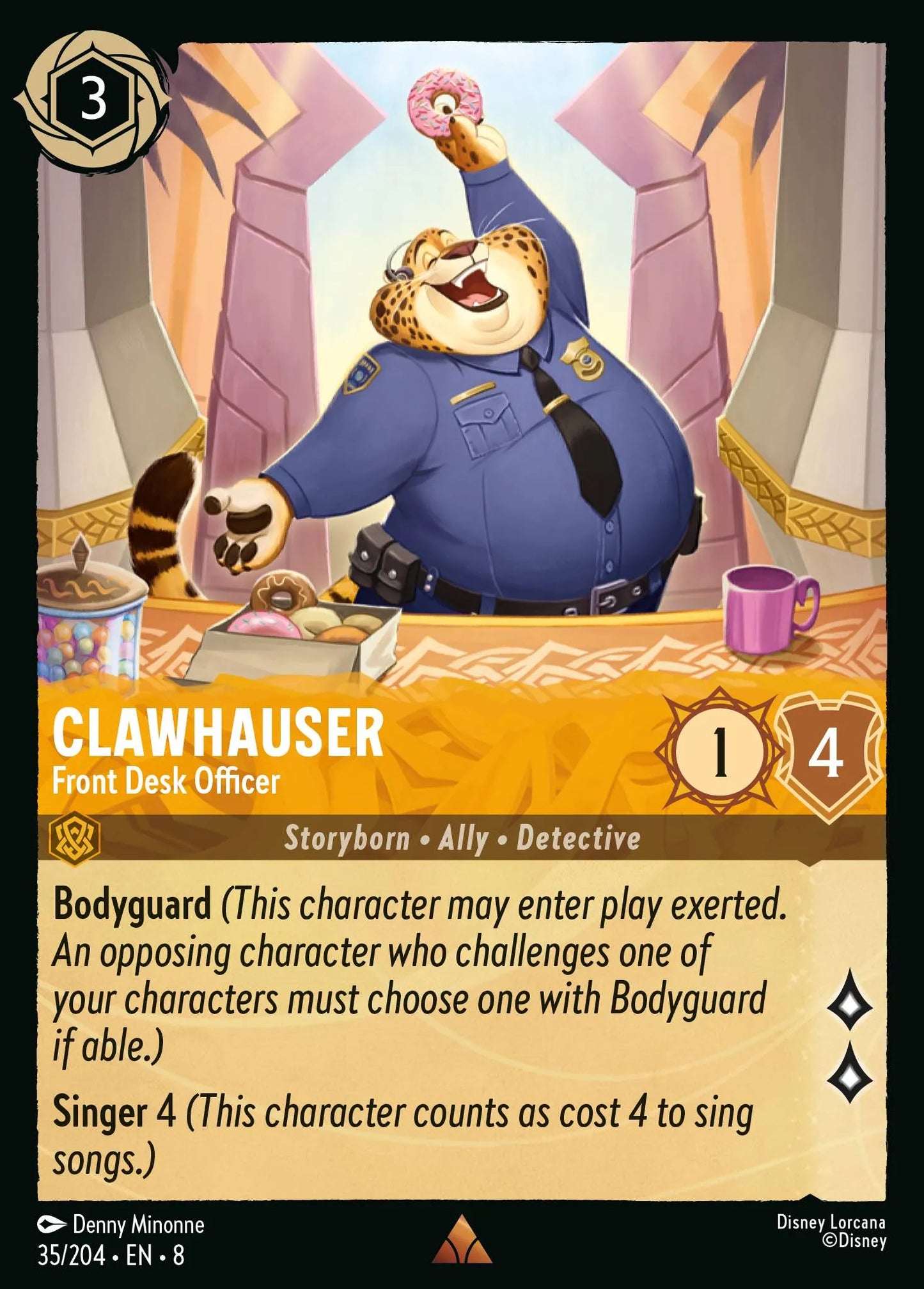 (035/204) Lorcana Reign of Jafar Single: Clawhauser - Front Desk Officer Rare