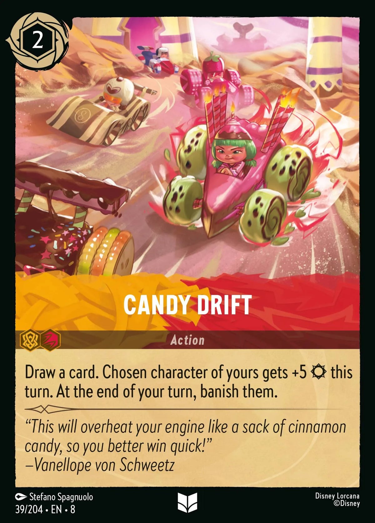 (039/204) Lorcana Reign of Jafar Single: Candy Drift Holo Uncommon
