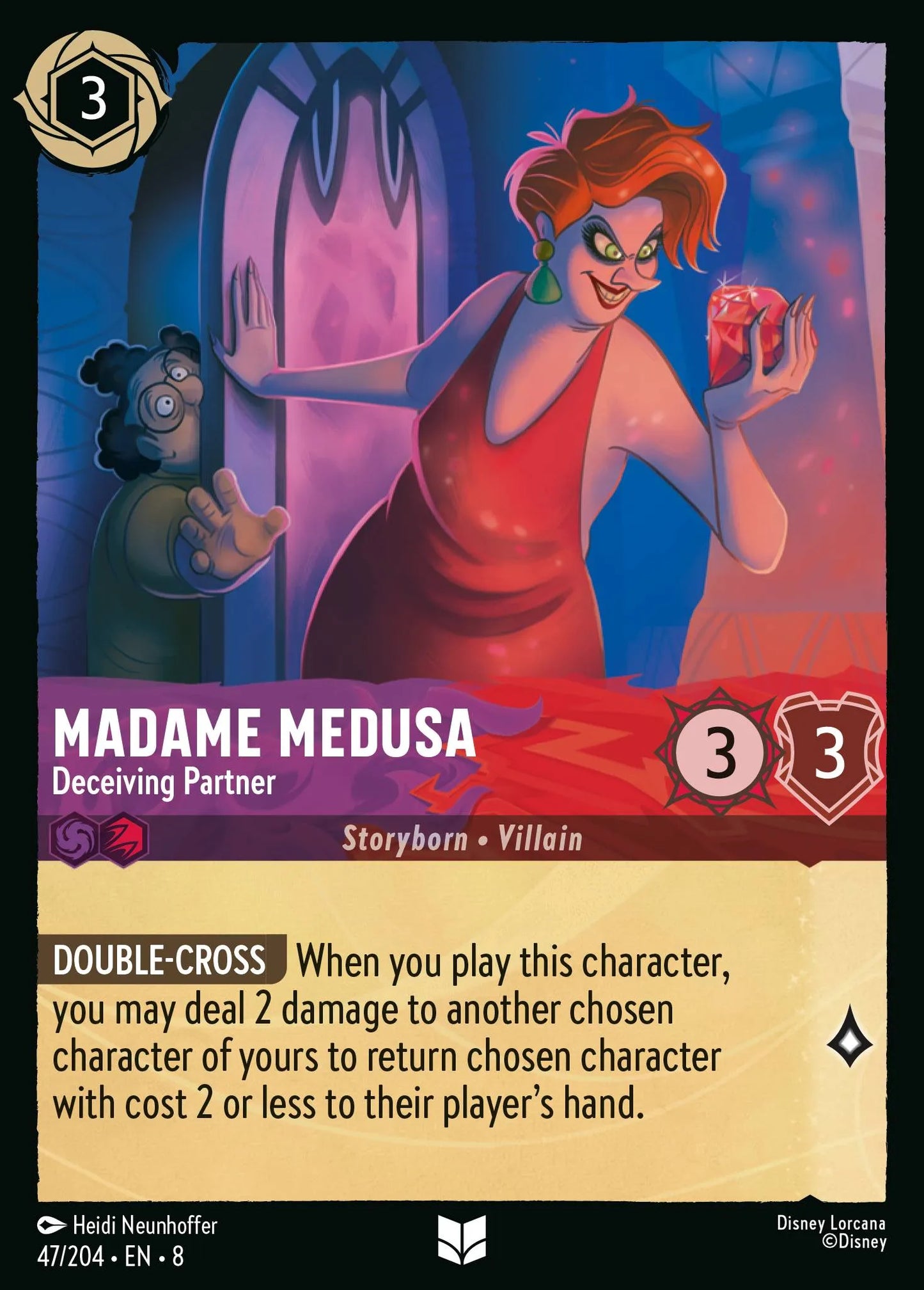 (047/204) Lorcana Reign of Jafar Single: Madame Medusa - Deceiving Partner Holo Uncommon