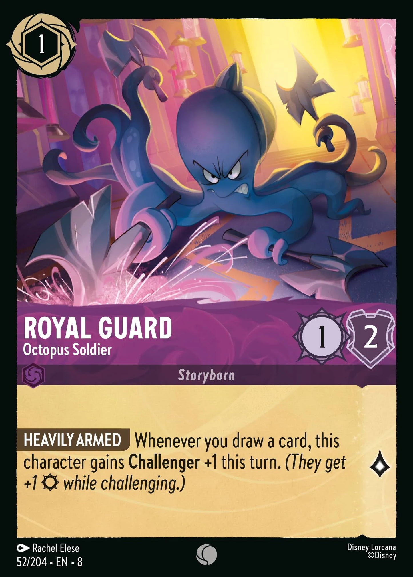 (052/204) Lorcana Reign of Jafar Single: Royal Guard - Octopus Soldier Holo Common