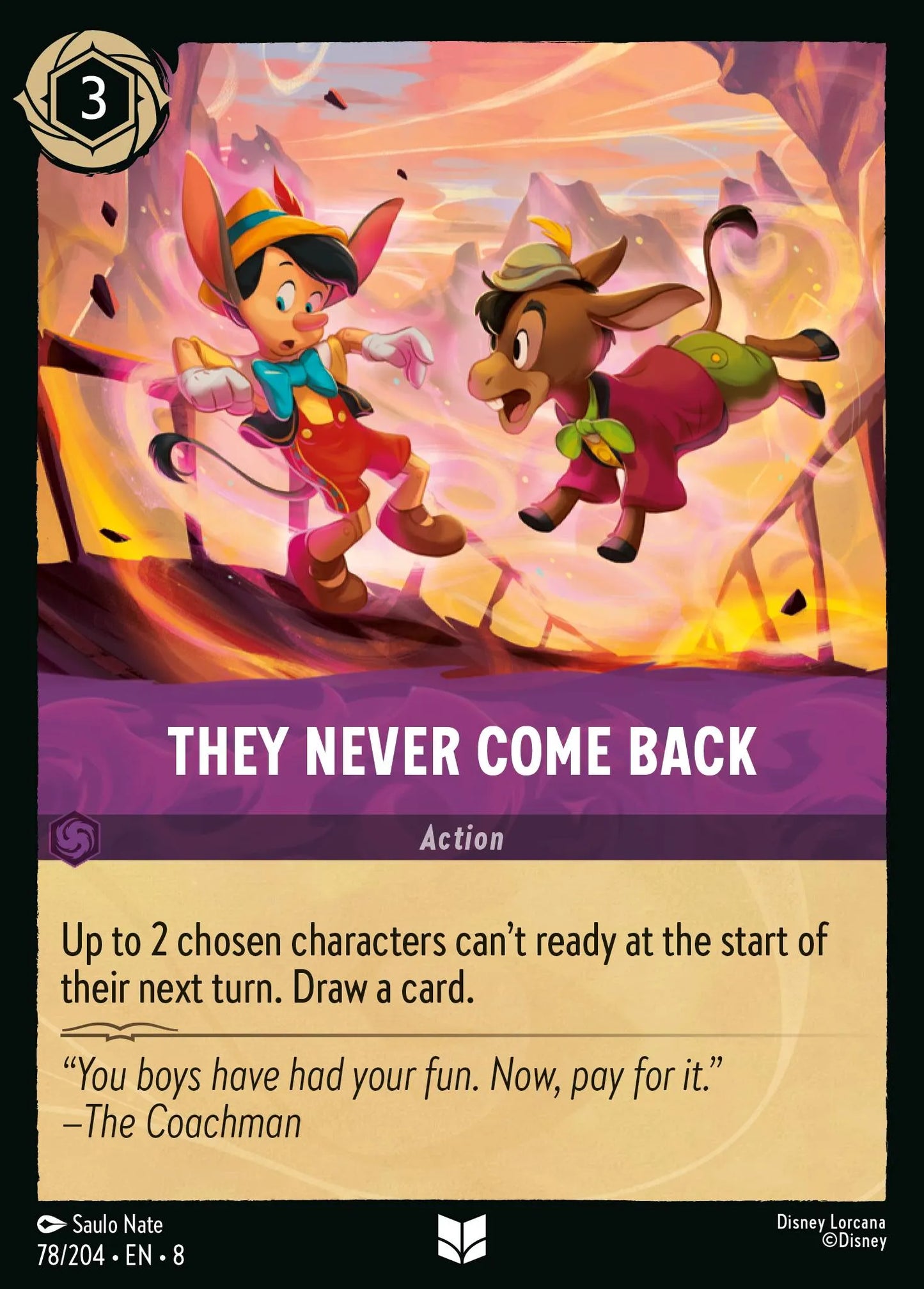 (078/204) Lorcana Reign of Jafar Single: They Never Come Back Holo Uncommon