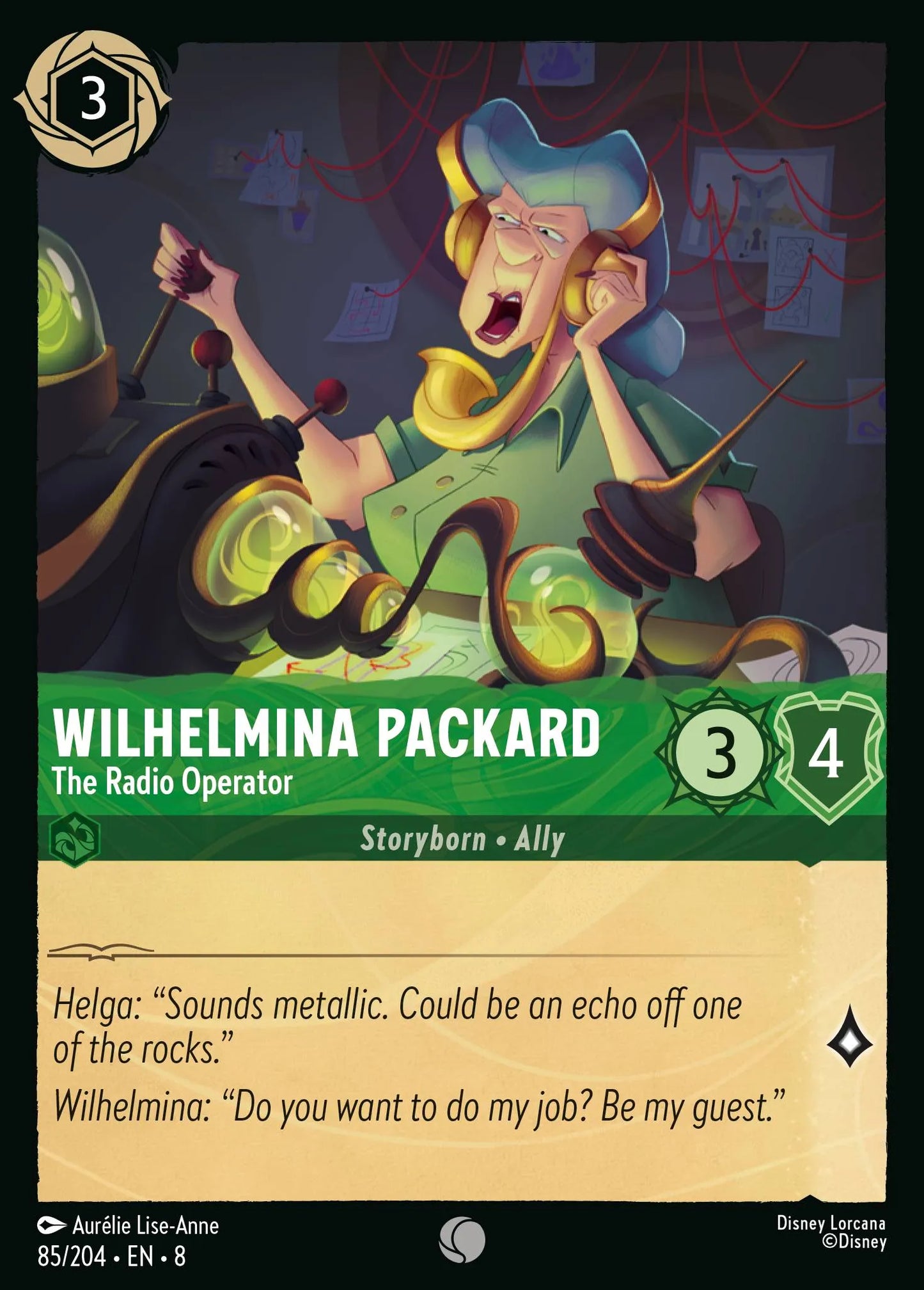 (085/204) Lorcana Reign of Jafar Single: Wilhelmina Packard - The Radio Operator Common