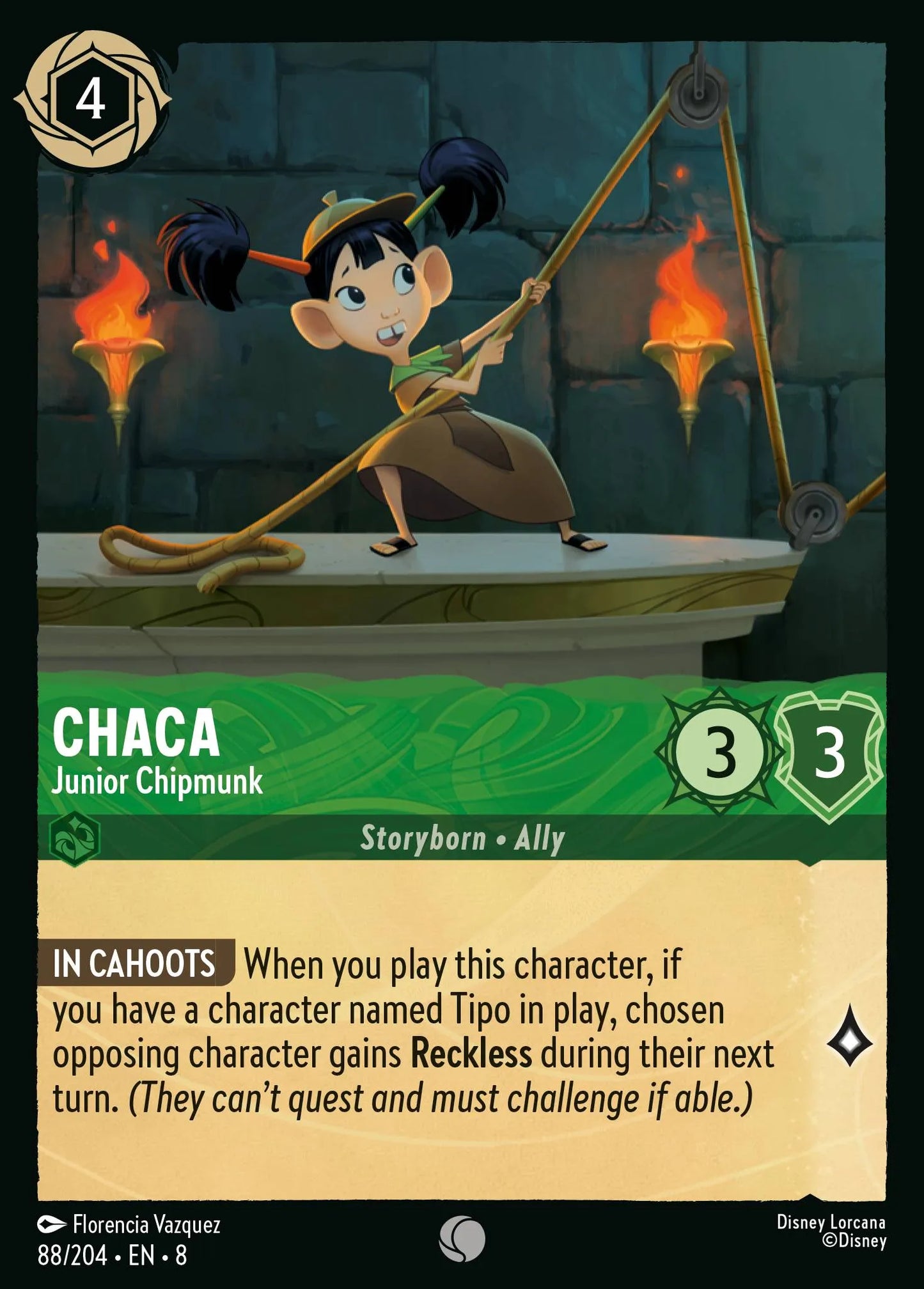 (088/204) Lorcana Reign of Jafar Single: Chaca - Junior Chipmunk Common