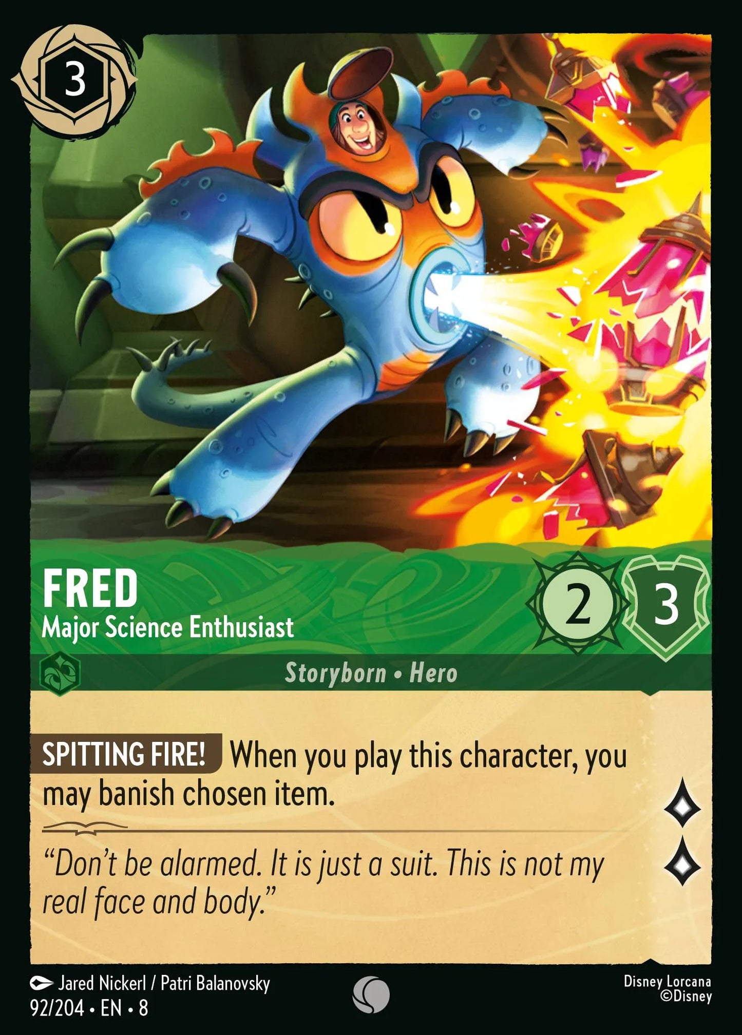 (092/204) Lorcana Reign of Jafar Single: Fred - Major Science Enthusiast Common