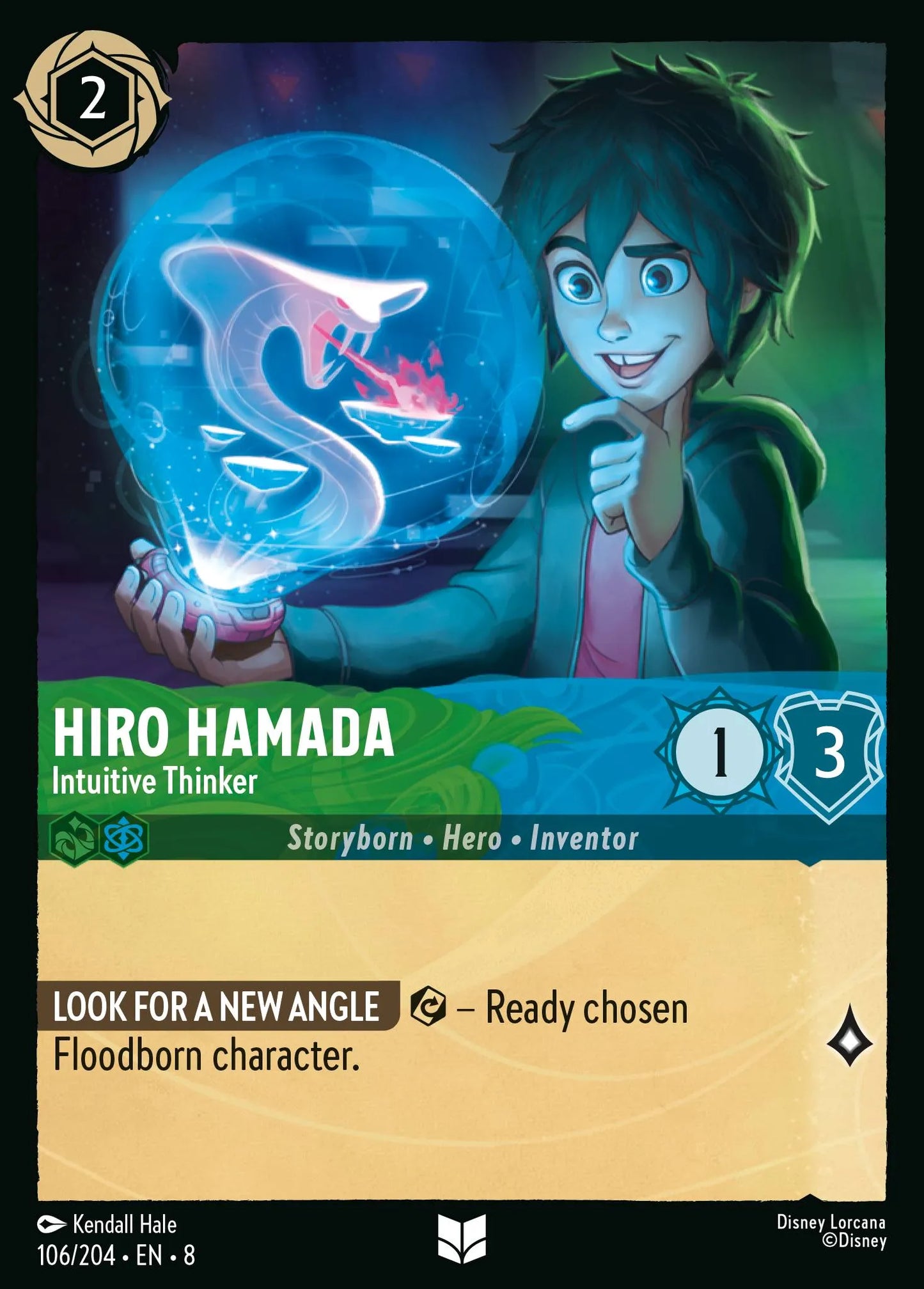 (106/204) Lorcana Reign of Jafar Single: Hiro Hamada - Intuitive Thinker Holo Uncommon