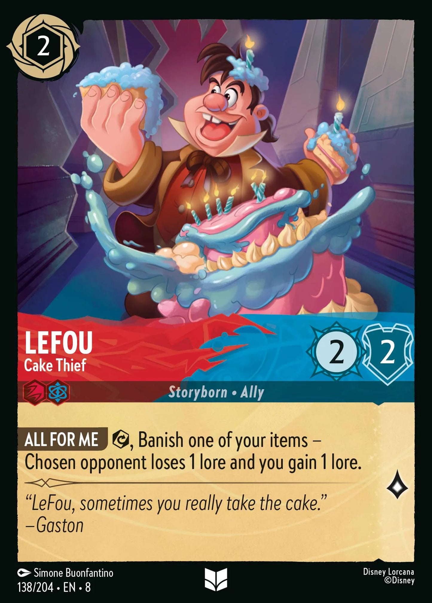 (138/204) Lorcana Reign of Jafar Single: LeFou - Cake Thief Uncommon