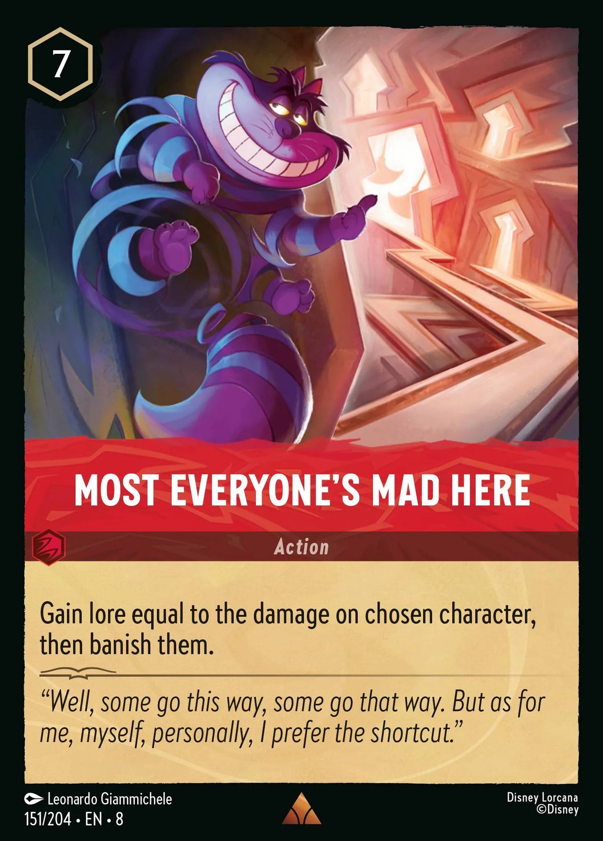 (151/204) Lorcana Reign of Jafar Single: Most Everyone's Mad Here Holo Rare