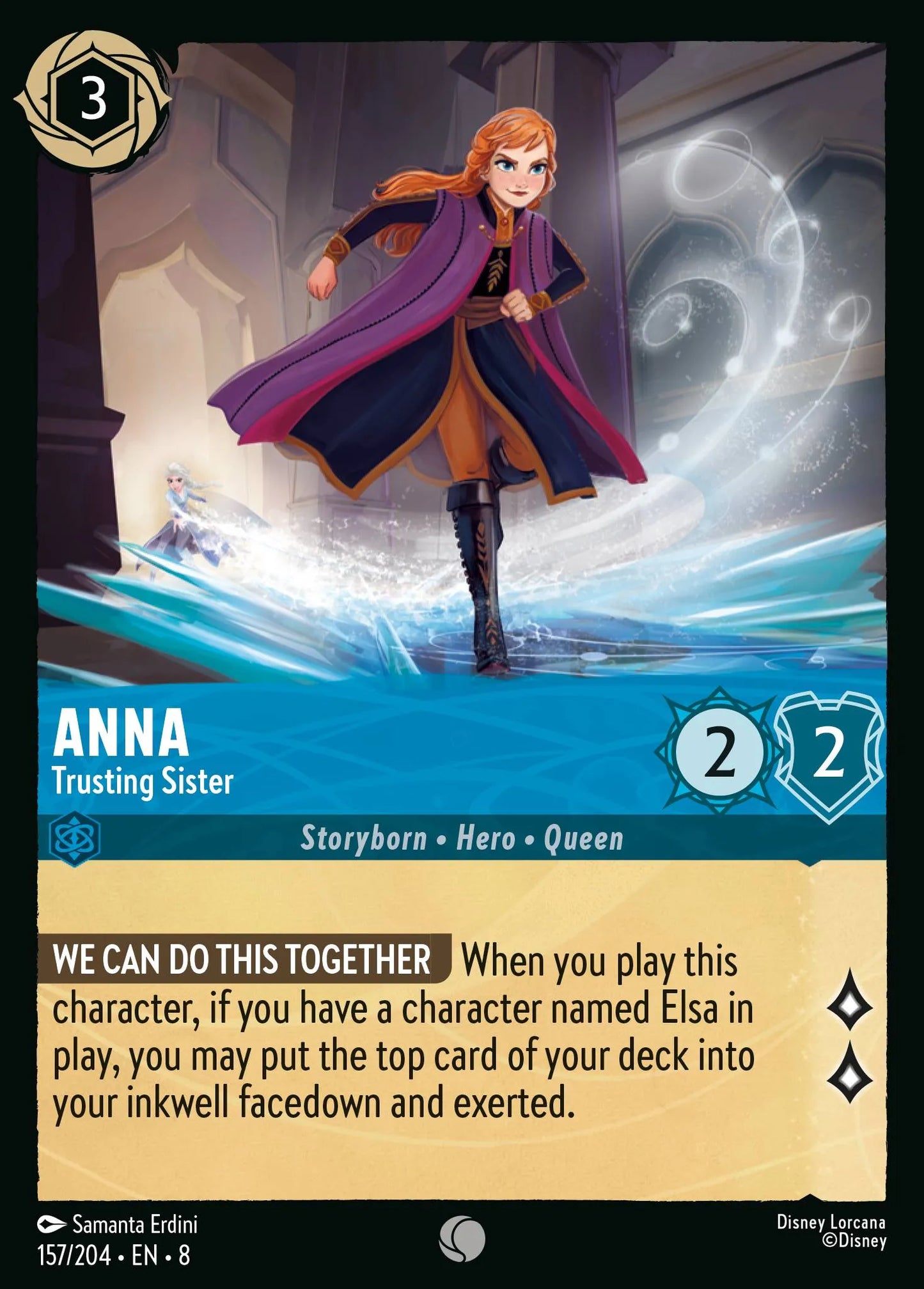 (157/204) Lorcana Reign of Jafar Single: Anna - Trusting Sister Holo Common