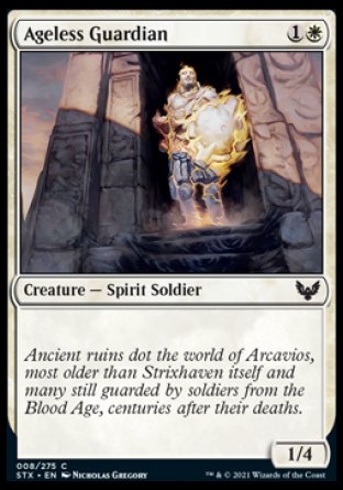 (008) Magic The Gathering Strixhaven: School of Mages Single: Ageless Guardian Common