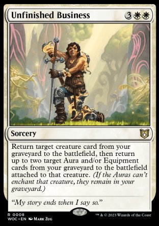 (008) Magic The Gathering Commander: Wilds of Eldraine Single: Unfinished Business Rare