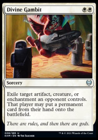 (008/285) Magic The Gathering Kaldheim Single: Divine Gambit Holo Uncommon