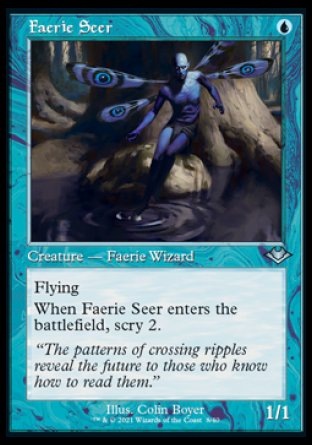 (008) Magic The Gathering Modern Horizons: Retro Frame Cards Single: Faerie Seer (V.1) Uncommon