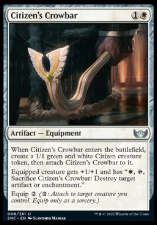 (008) Magic The Gathering Streets of New Capenna Single: Citizen's Crowbar Holo Uncommon