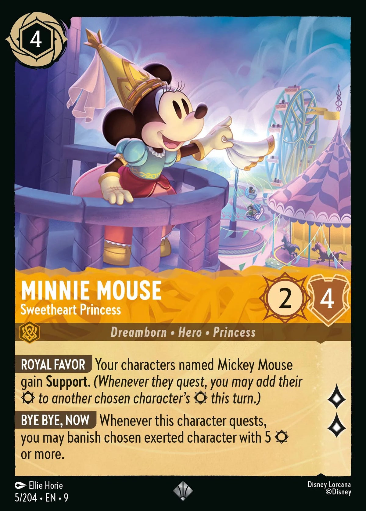 (005/204) Lorcana Fabled Single: Minnie Mouse - Sweetheart Princess (V.1) Holo Super Rare