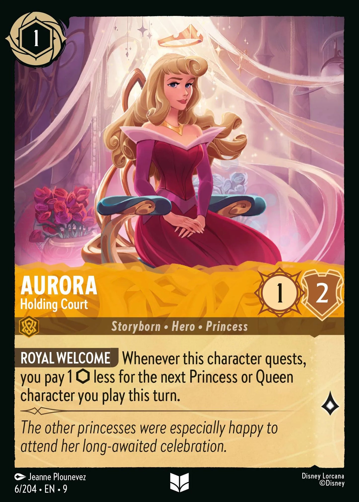 (006/204) Lorcana Fabled Single: Aurora - Holding Court (V.1) Holo Uncommon