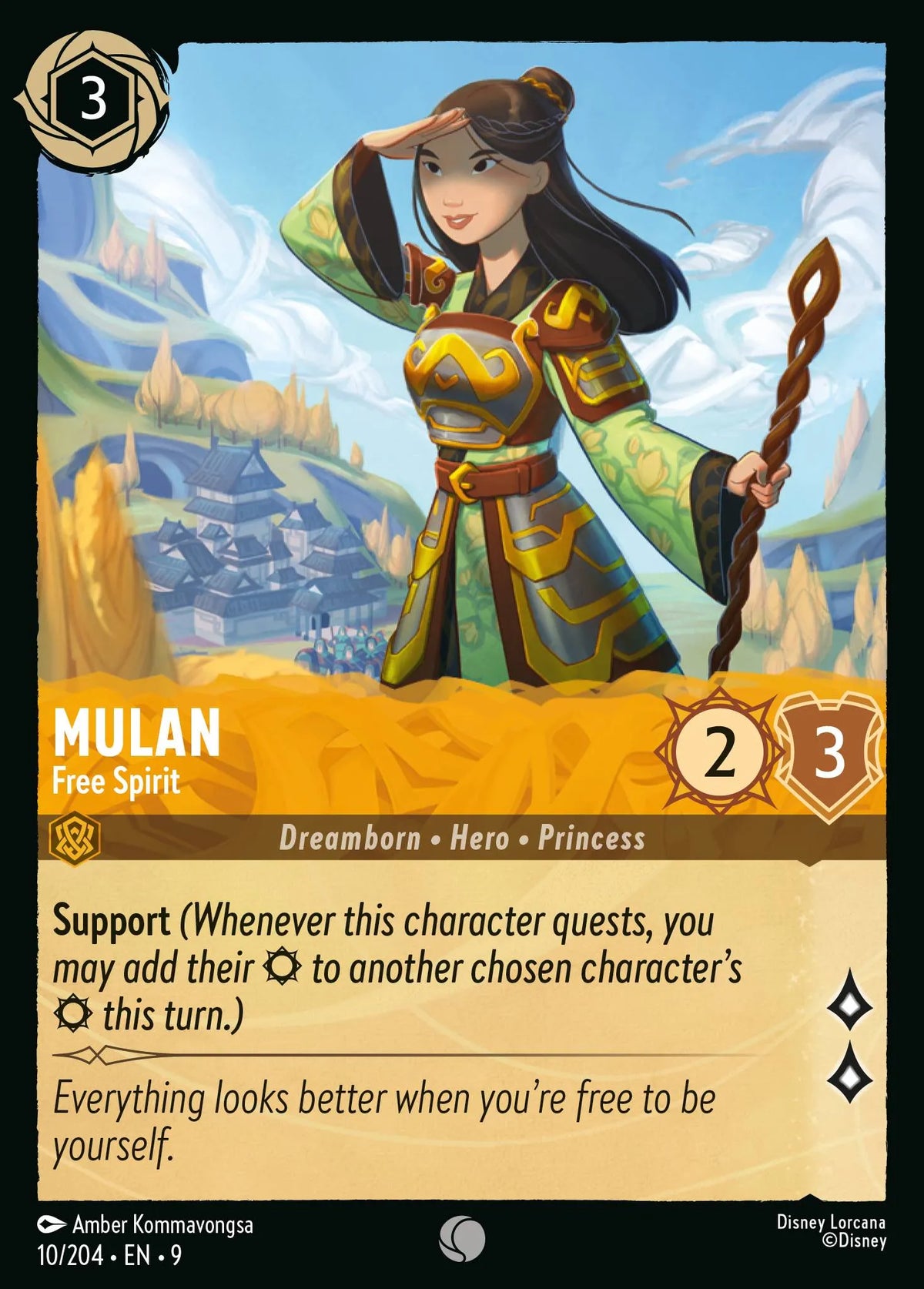 (010/204) Lorcana Fabled Single: Mulan - Free Spirit Common