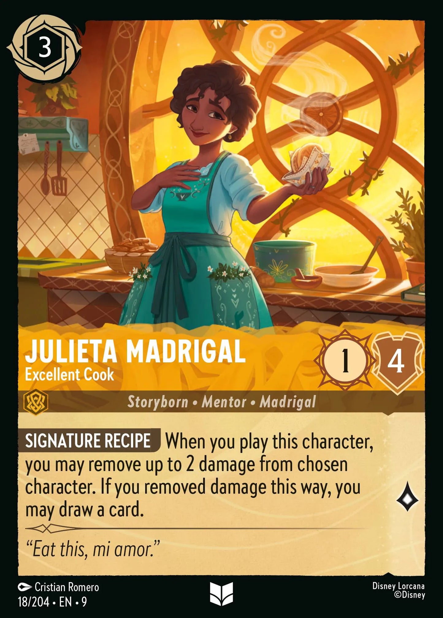 (018/204) Lorcana Fabled Single: Julieta Madrigal - Excellent Cook Uncommon