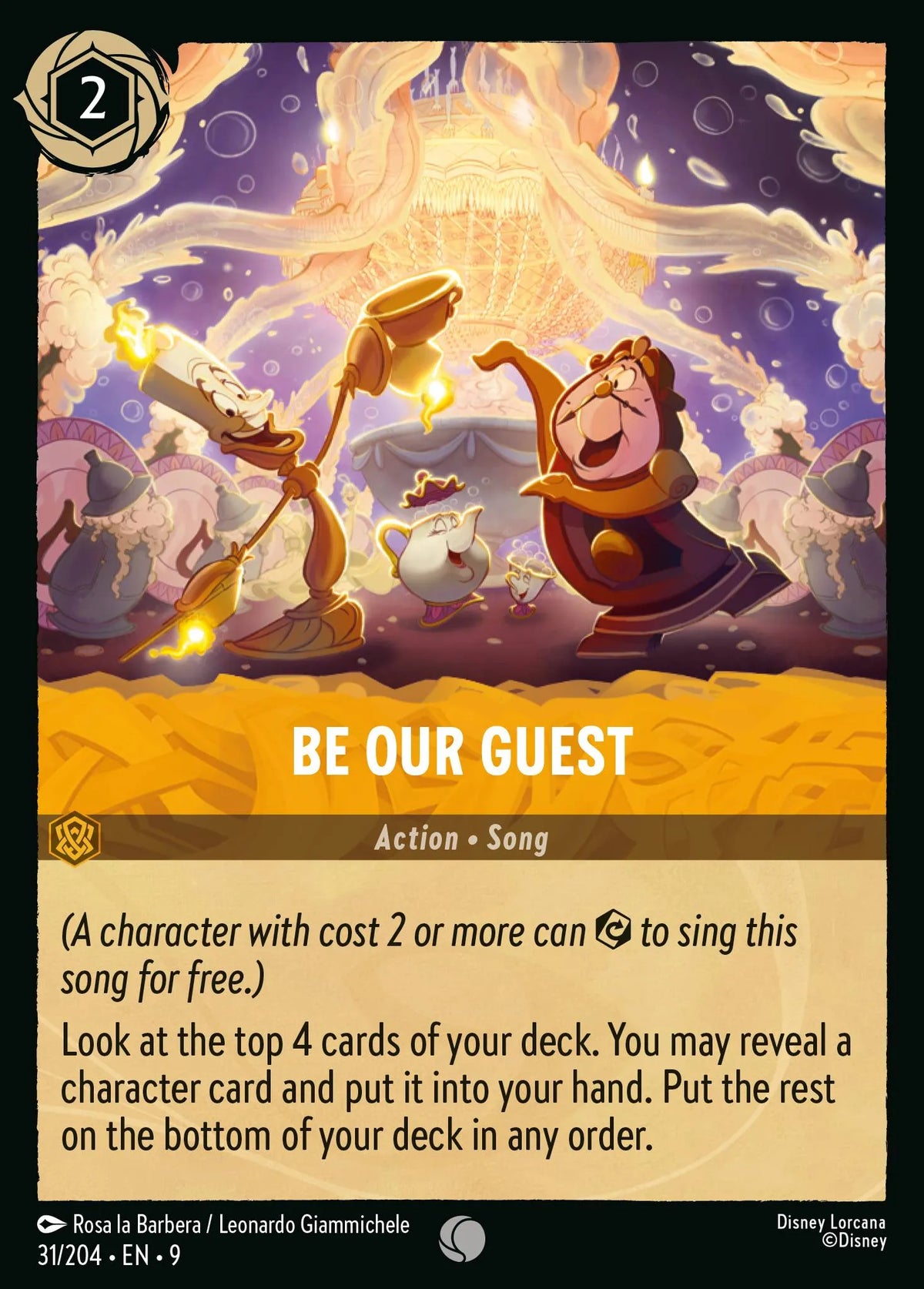 (031/204) Lorcana Fabled Single: Be Our Guest Holo Common