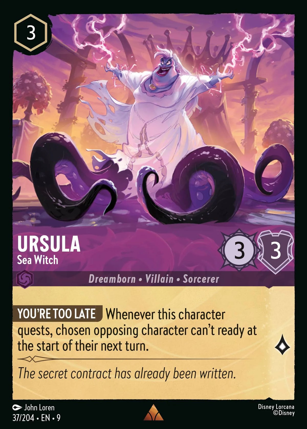 (037/204) Lorcana Fabled Single: Ursula - Sea Witch (V.1) Rare