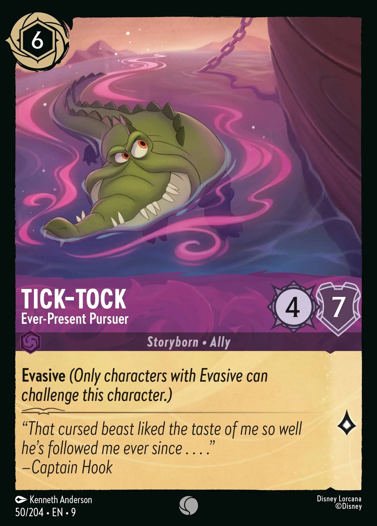 (050/204) Lorcana Fabled Single: Tick-Tock - Ever-Present Pursuer Holo Common