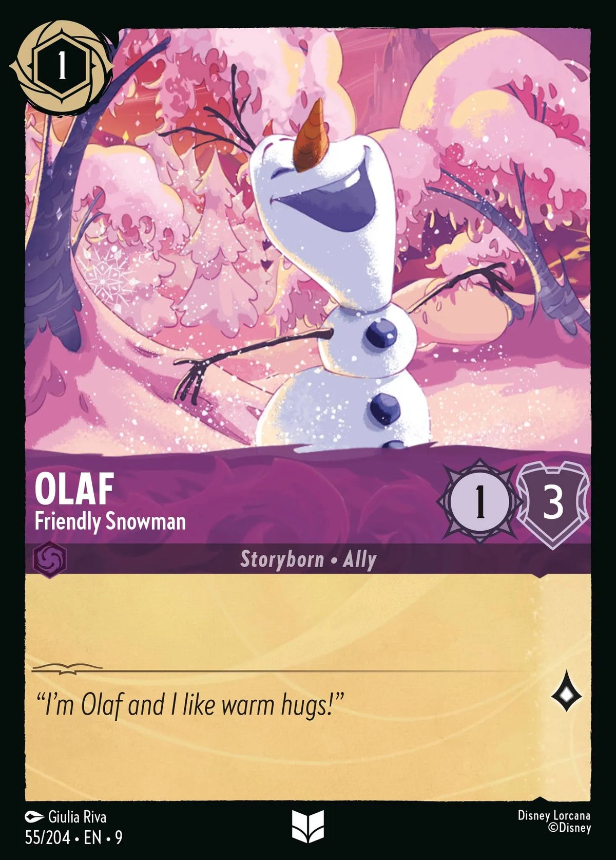 (055/204) Lorcana Fabled Single: Olaf - Friendly Snowman Holo Uncommon