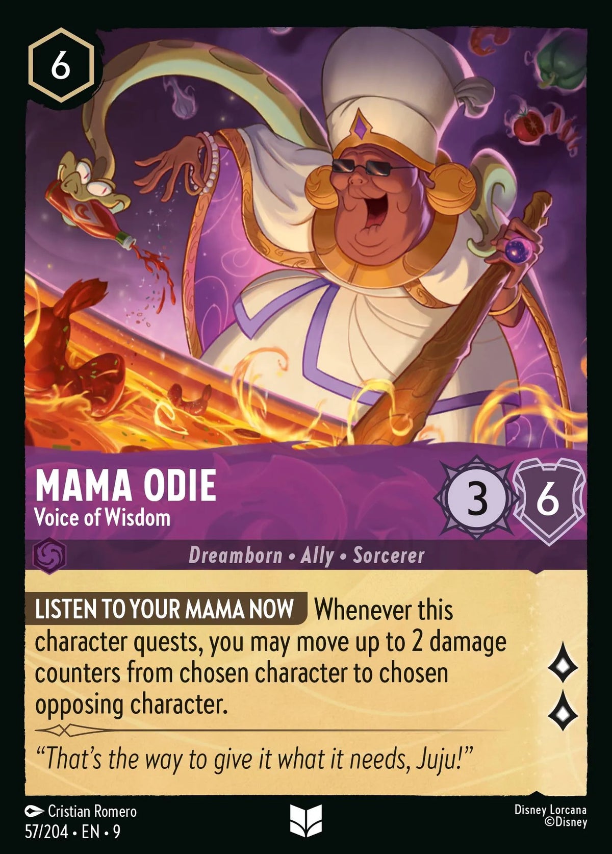 (057/204) Lorcana Fabled Single: Mama Odie - Voice of Wisdom Holo Uncommon