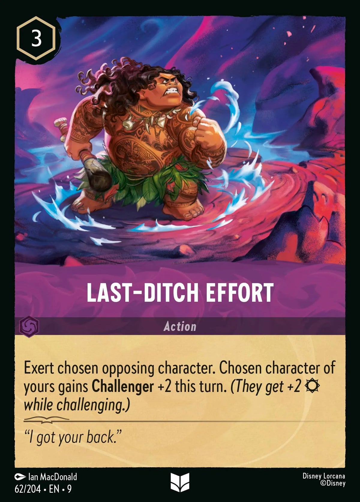 (062/204) Lorcana Fabled Single: Last-Ditch Effort Holo Uncommon
