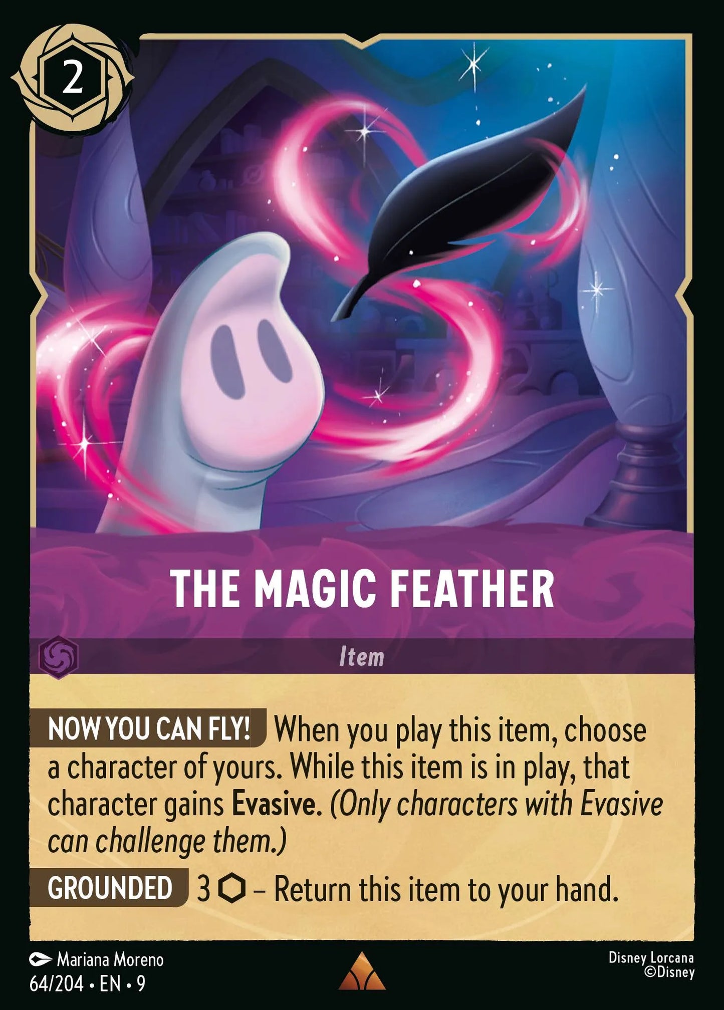 (064/204) Lorcana Fabled Single: The Magic Feather Holo Rare