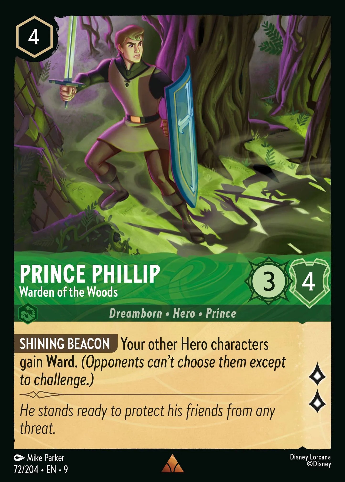 (072/204) Lorcana Fabled Single: Prince Phillip - Warden of the Woods Rare
