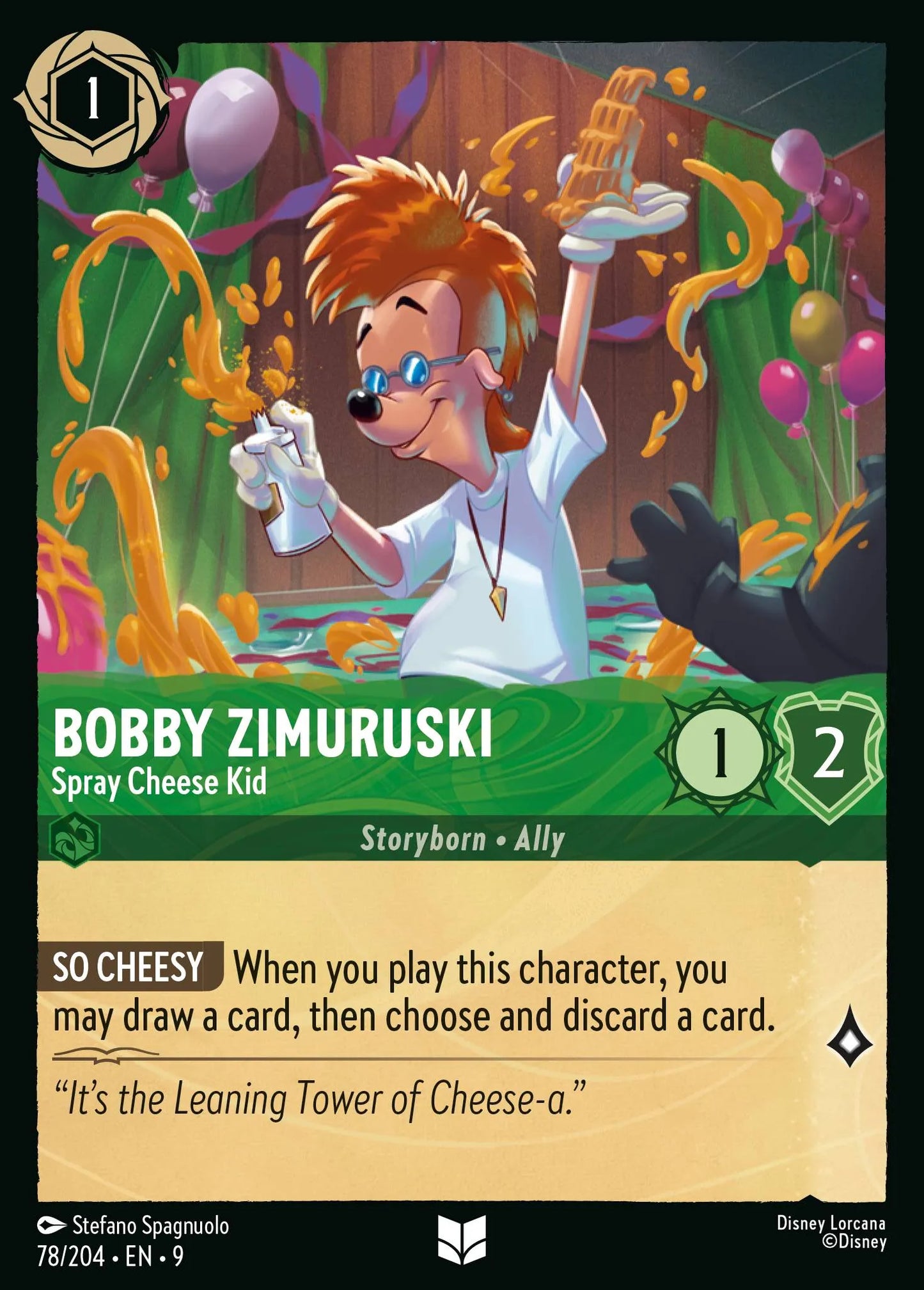 (078/204) Lorcana Fabled Single: Bobby Zimuruski - Spray Cheese Kid Holo Uncommon