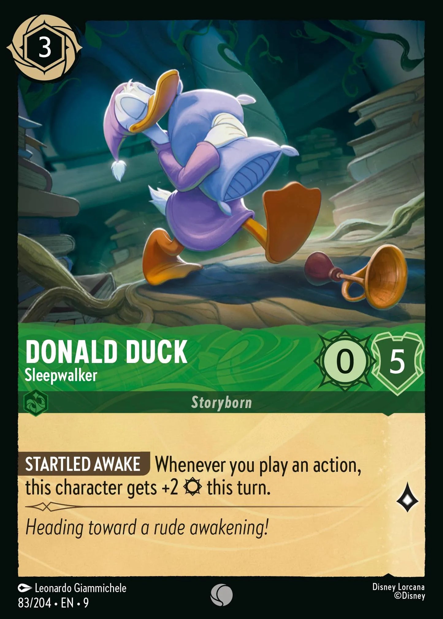 (083/204) Lorcana Fabled Single: Donald Duck - Sleepwalker Common