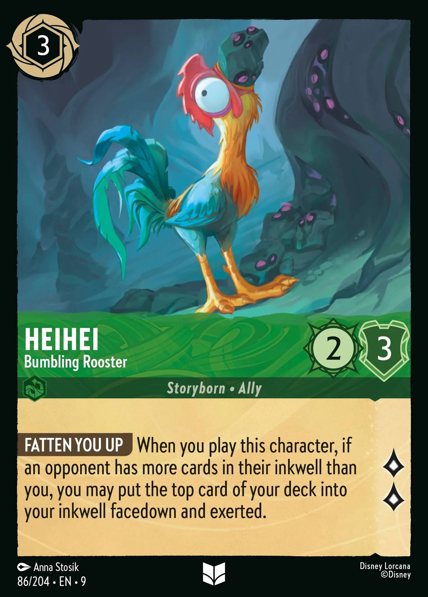 (086/204) Lorcana Fabled Single: HeiHei - Bumbling Rooster Uncommon