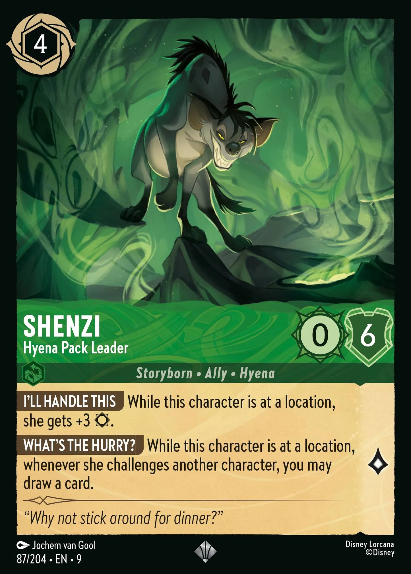 (087/204) Lorcana Fabled Single: Shenzi - Hyena Pack Leader Super Rare