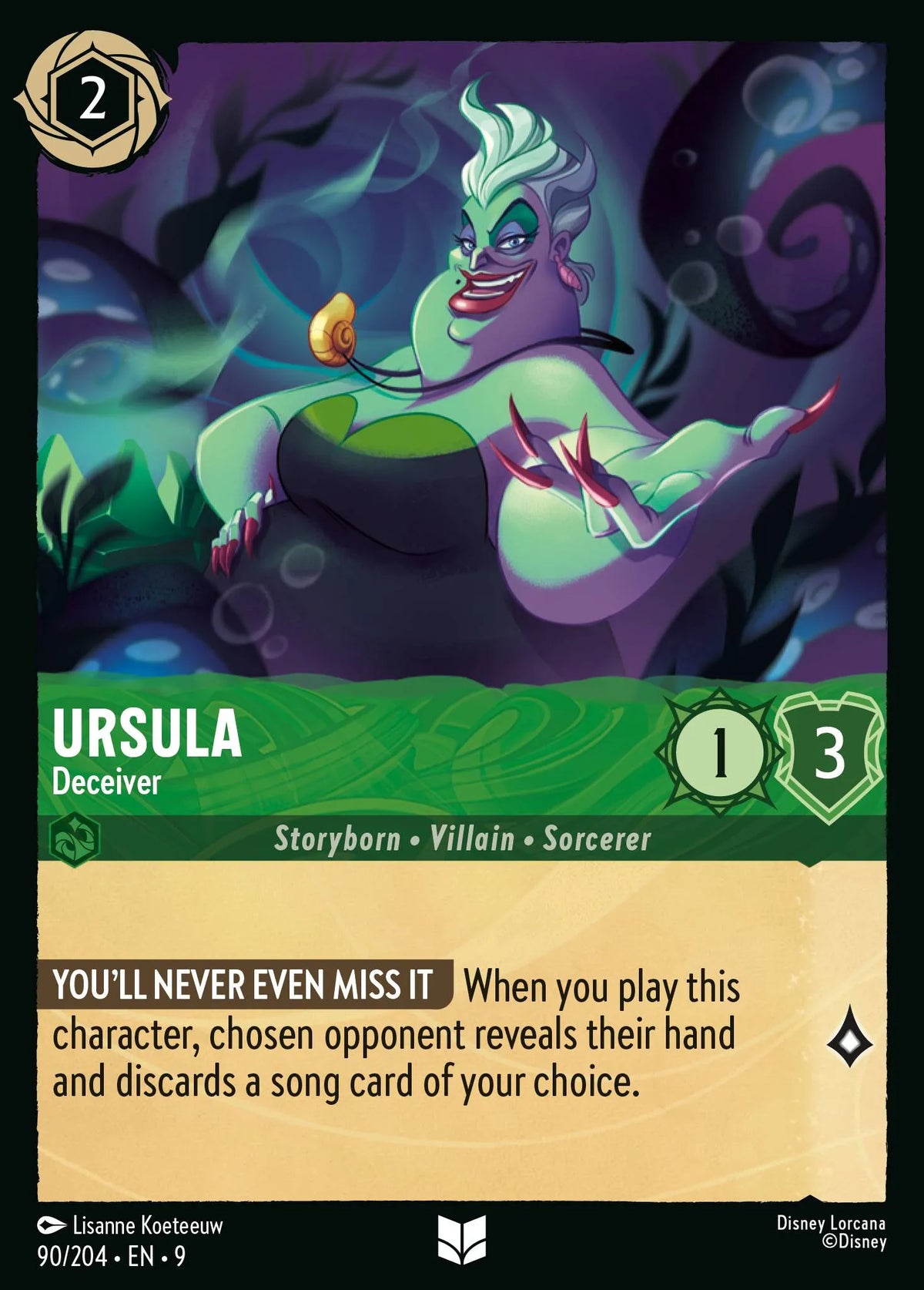 (090/204) Lorcana Fabled Single: Ursula - Deceiver Holo Uncommon