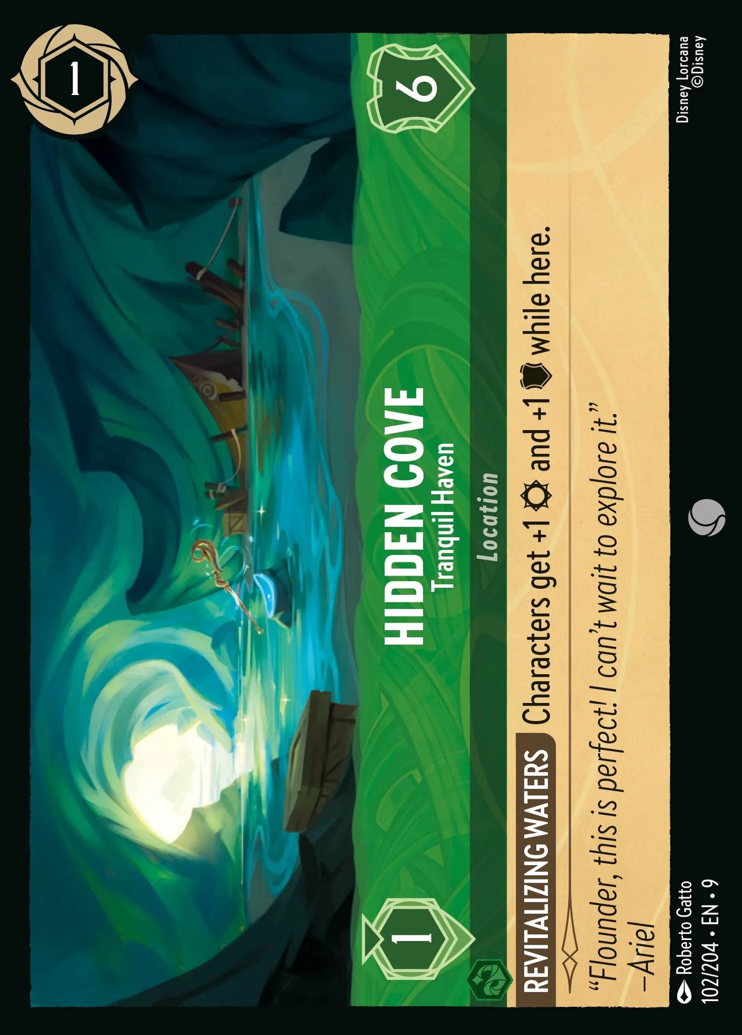 (102/204) Lorcana Fabled Single: Hidden Cove - Tranquil Haven Common