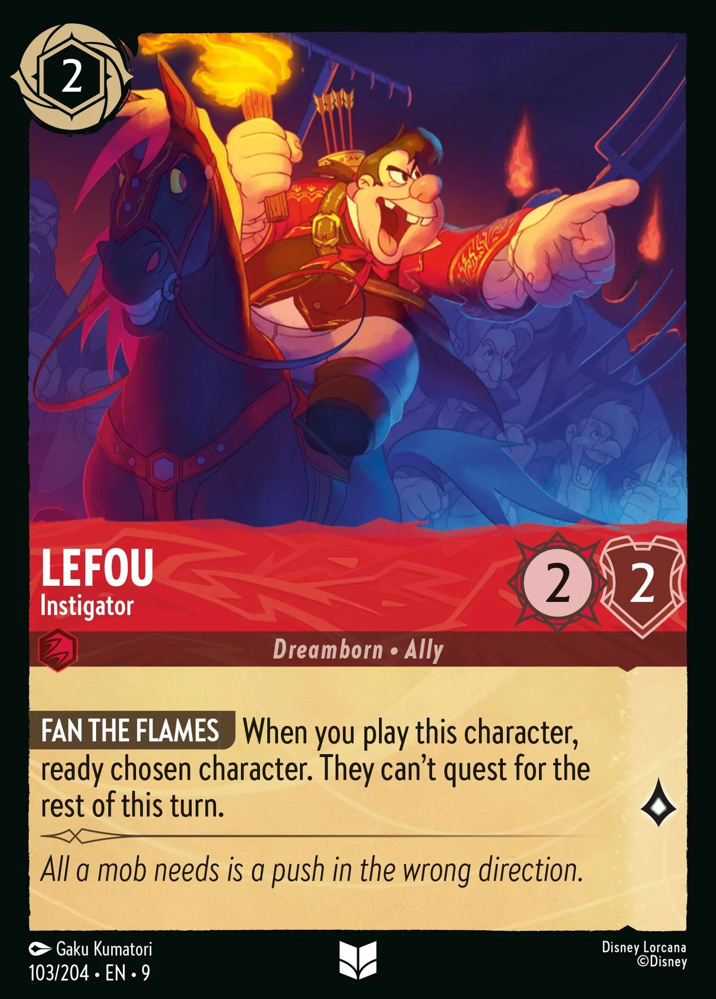 (103/204) Lorcana Fabled Single: Lefou - Instigator Uncommon
