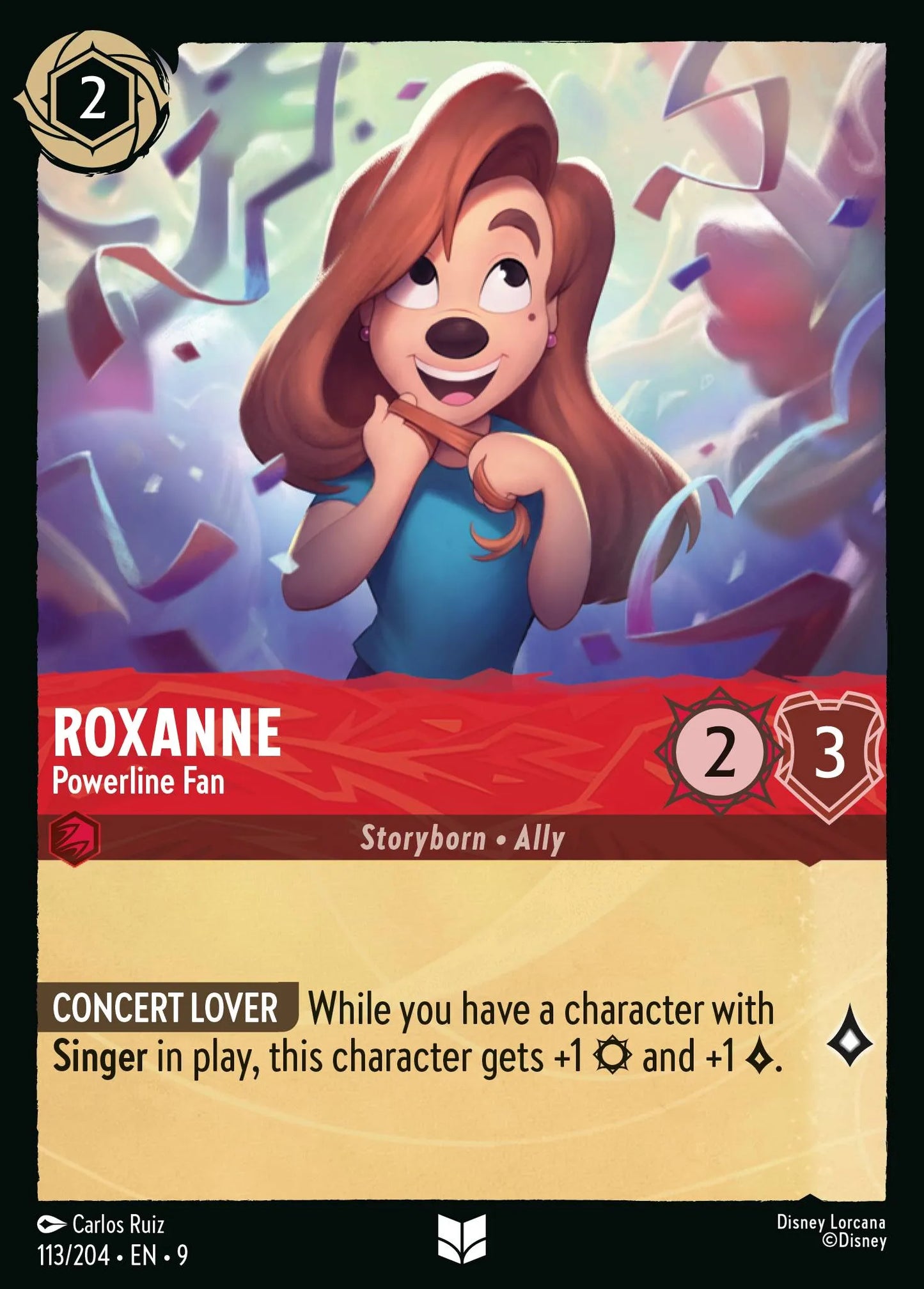 (113/204) Lorcana Fabled Single: Roxanne - Powerline Fan Holo Uncommon