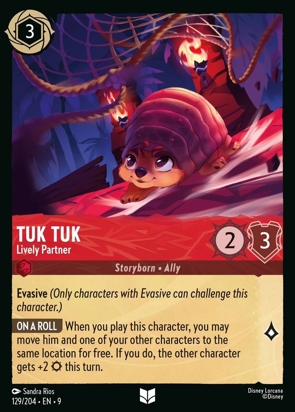 (129/204) Lorcana Fabled Single: Tuk Tuk - Lively Partner Holo Uncommon