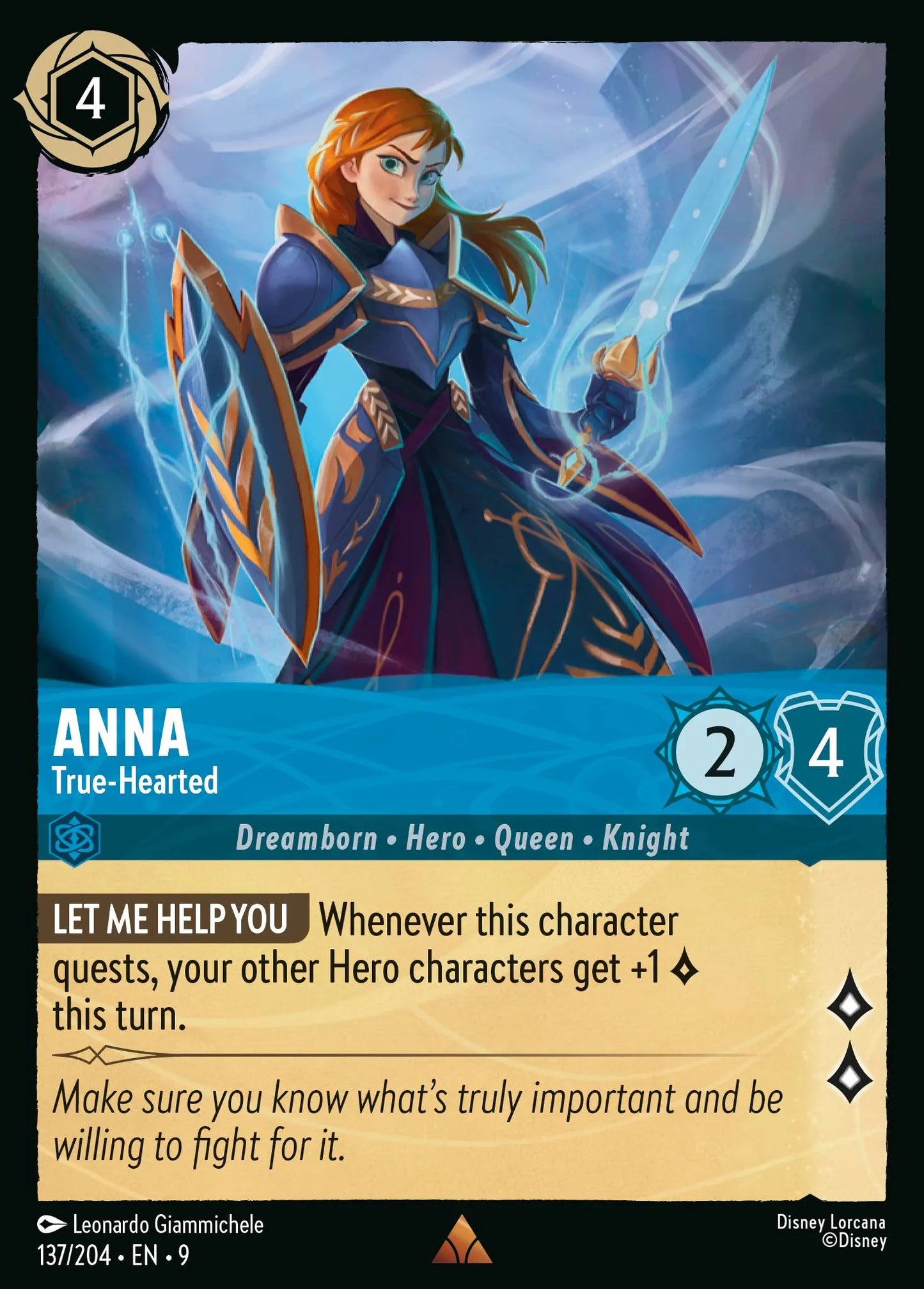 (137/204) Lorcana Fabled Single: Anna - True-Hearted Holo Rare