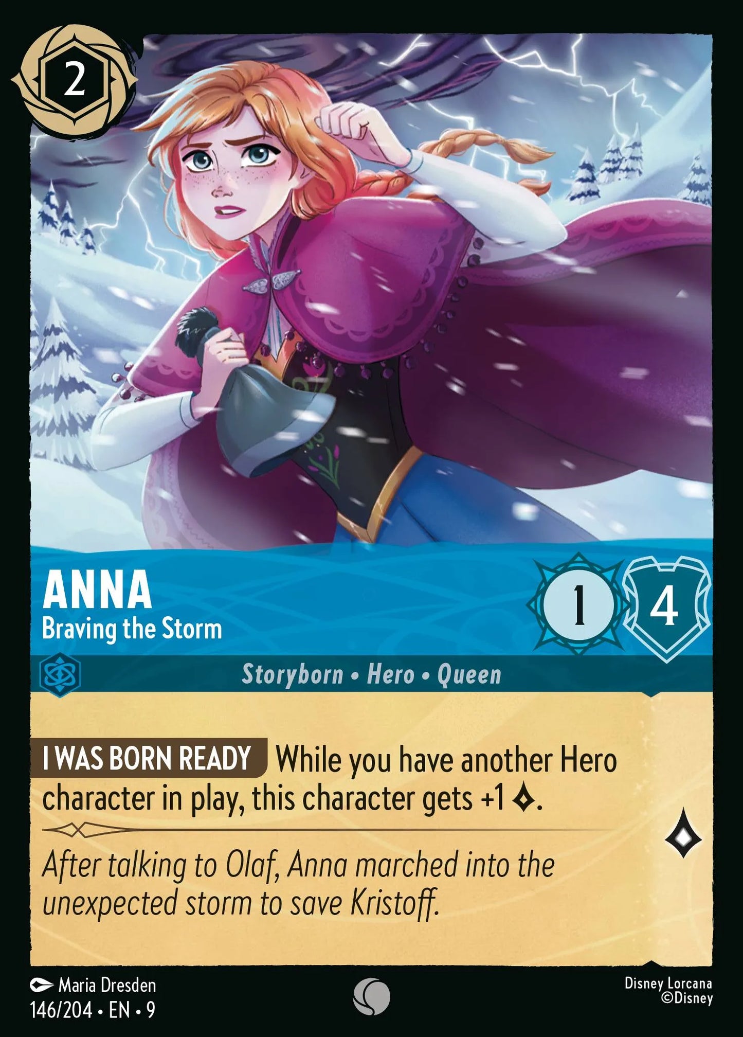 (146/204) Lorcana Fabled Single: Anna - Braving the Storm (V.1) Common