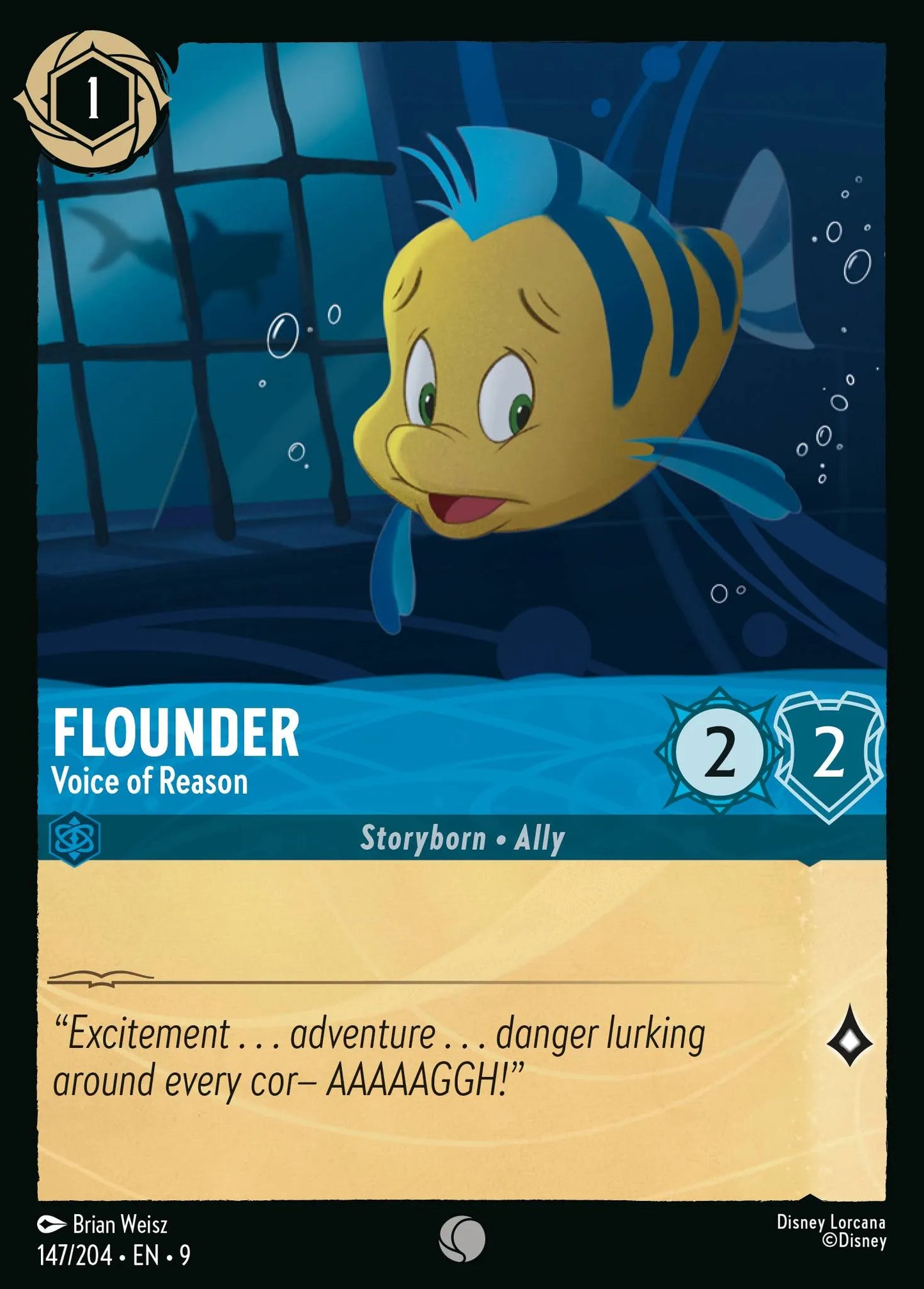 (147/204) Lorcana Fabled Single: Flounder - Voice of Reason Holo Common
