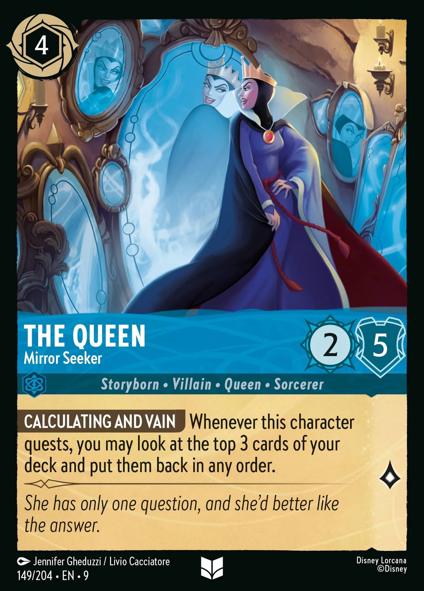 (149/204) Lorcana Fabled Single: The Queen - Mirror Seeker (V.1) Holo Uncommon