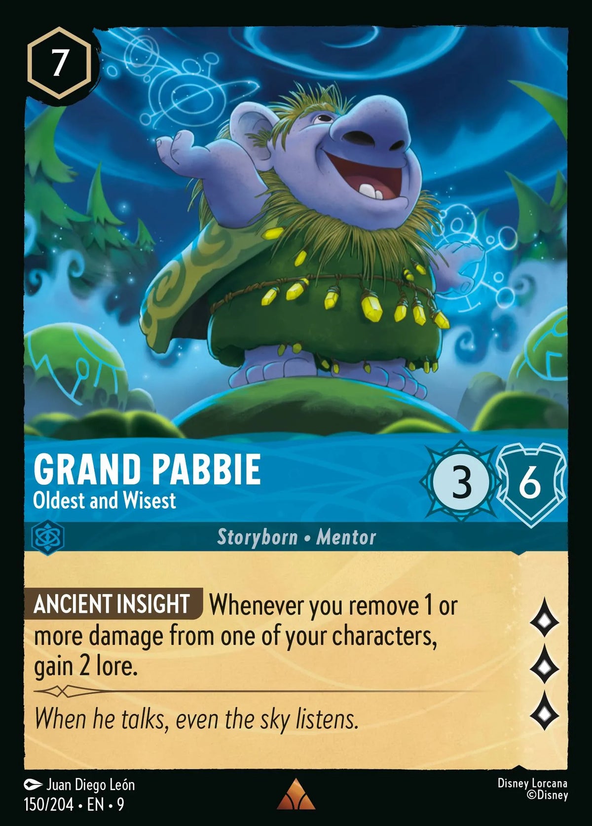(150/204) Lorcana Fabled Single: Grand Pabbie - Oldest and Wisest Holo Rare