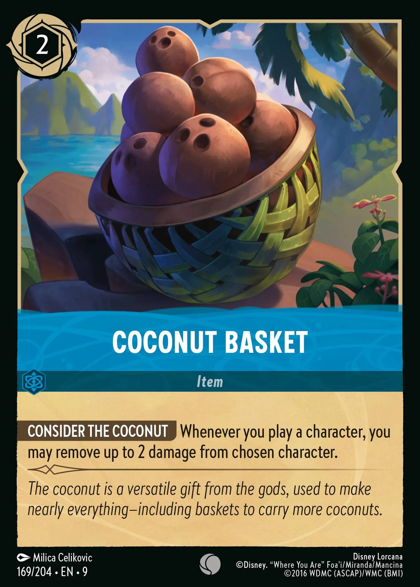 (169/204) Lorcana Fabled Single: Coconut Basket Holo Common