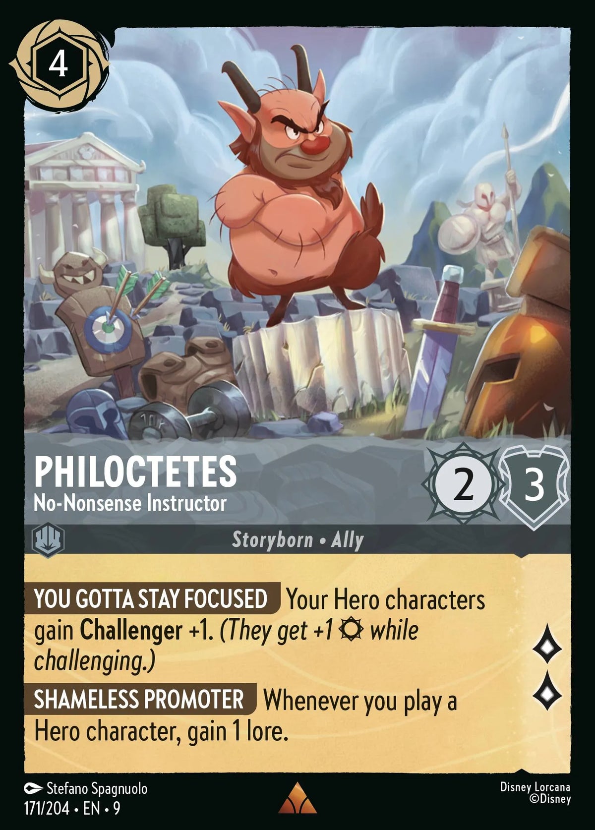 (171/204) Lorcana Fabled Single: Philoctetes - No-Nonsense Instructor Holo Rare
