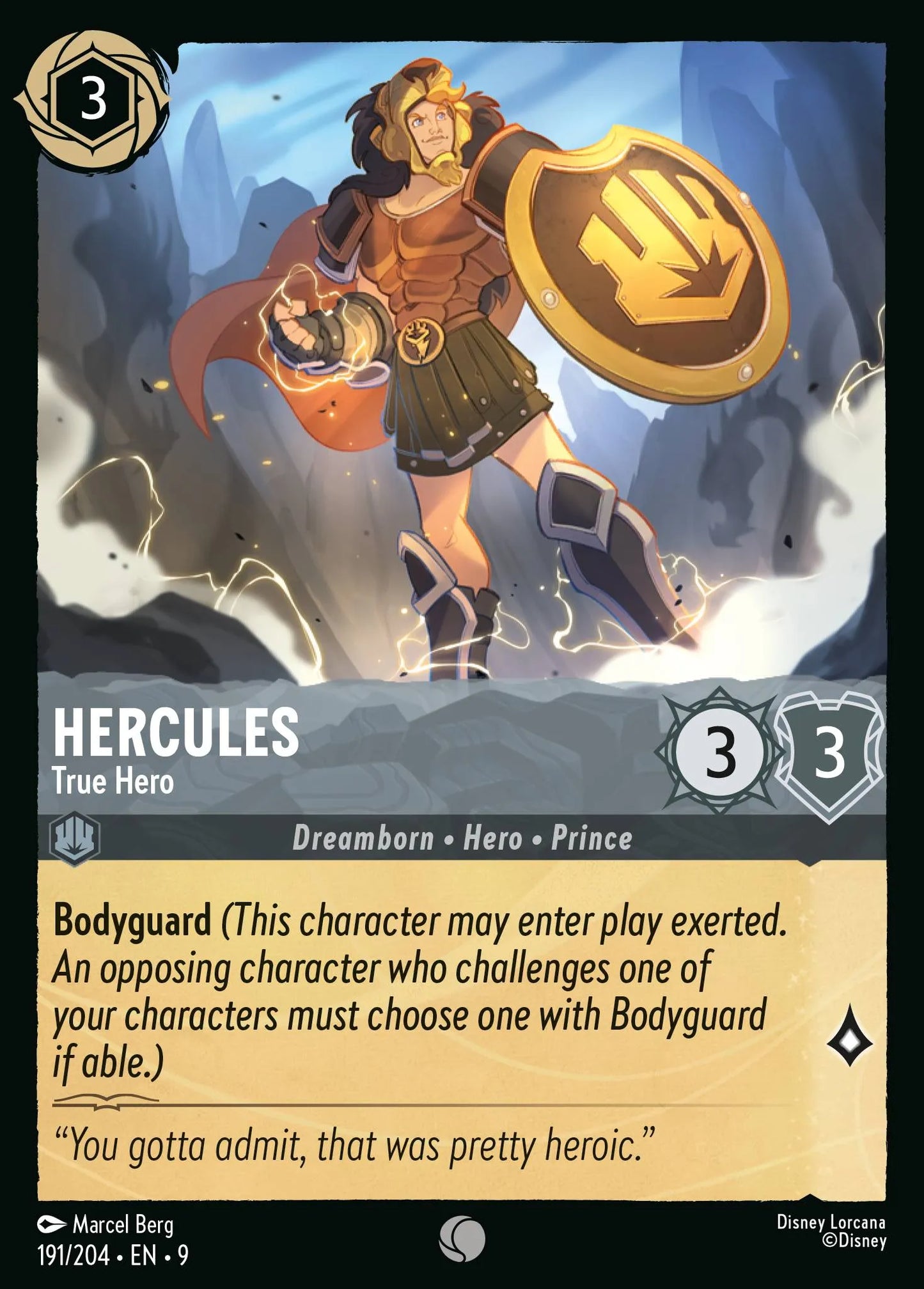 (191/204) Lorcana Fabled Single: Hercules - True Hero Common