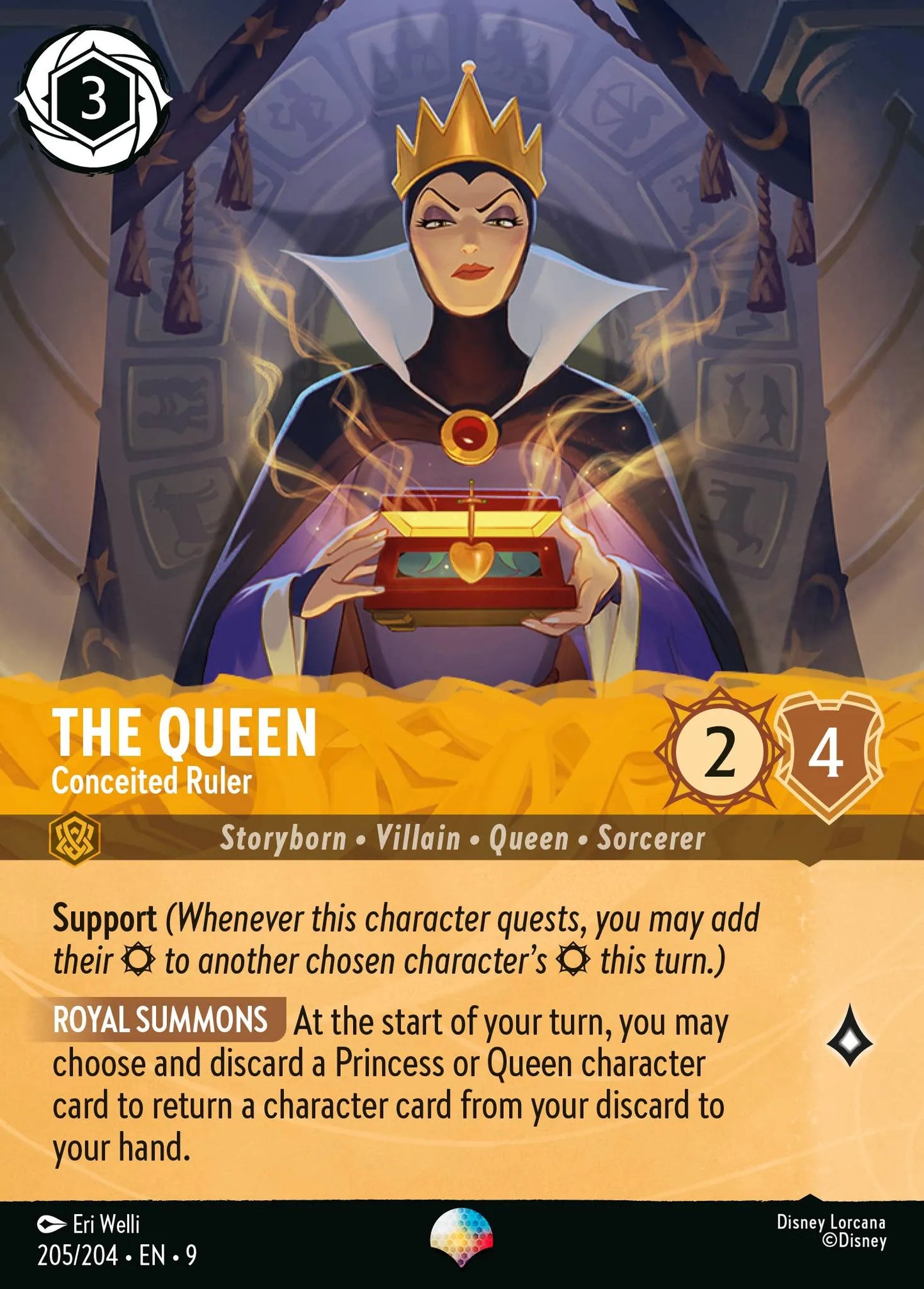 (205/204) Lorcana Fabled Single: The Queen - Conceited Ruler (V.2) Epic