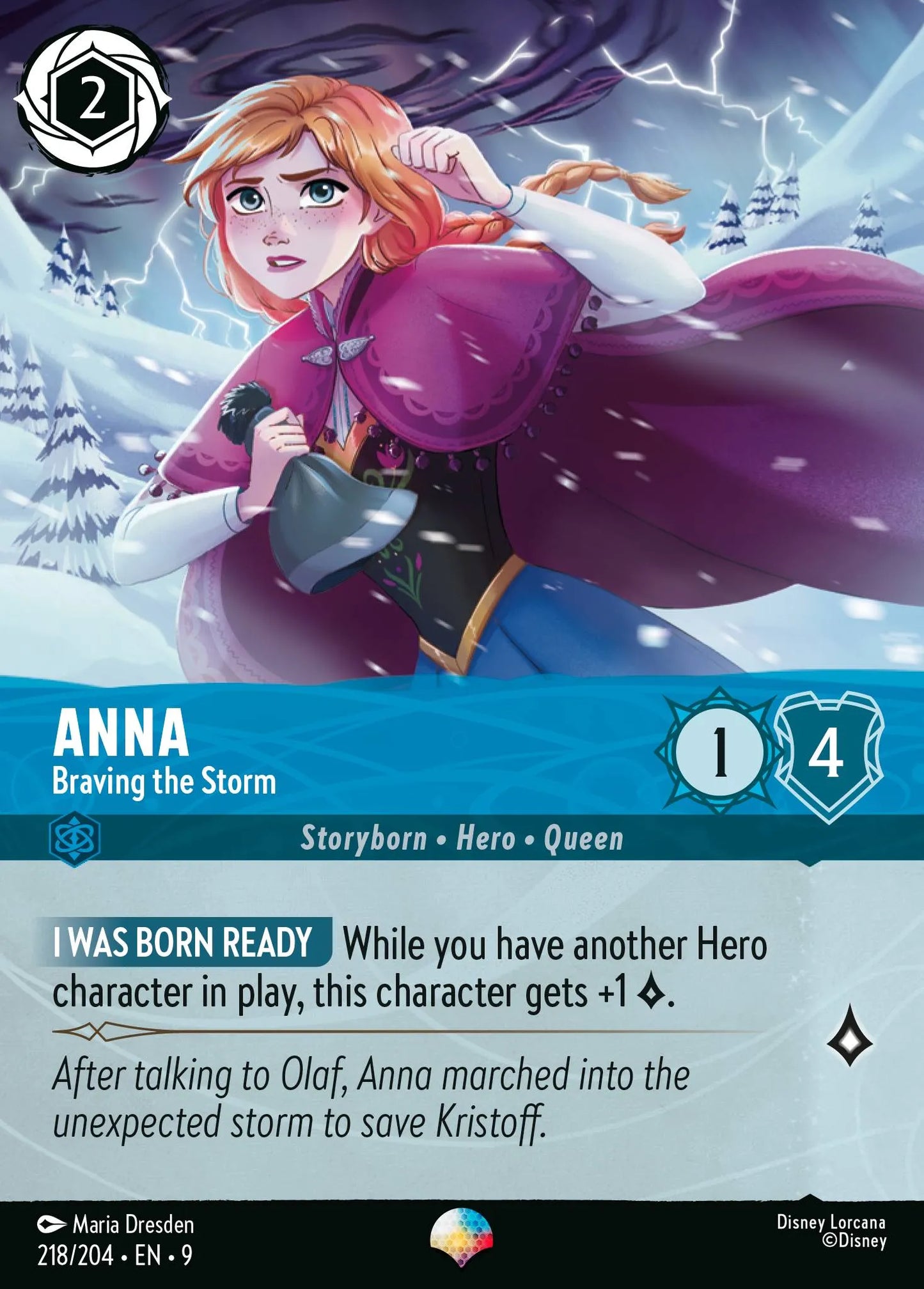 (218/204) Lorcana Fabled Single: Anna - Braving the Storm (V.2) Epic