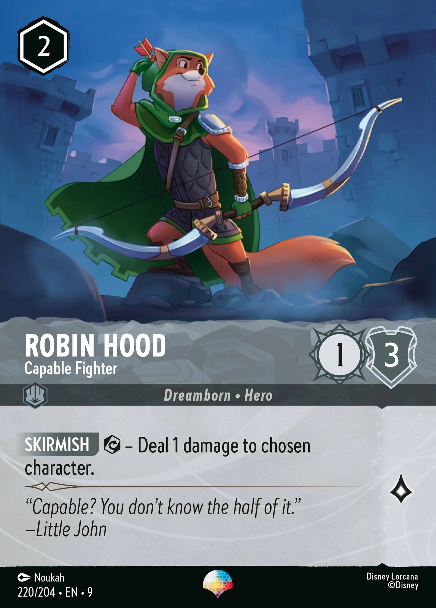 (220/204) Lorcana Fabled Single: Robin Hood - Capable Fighter (V.2) Epic